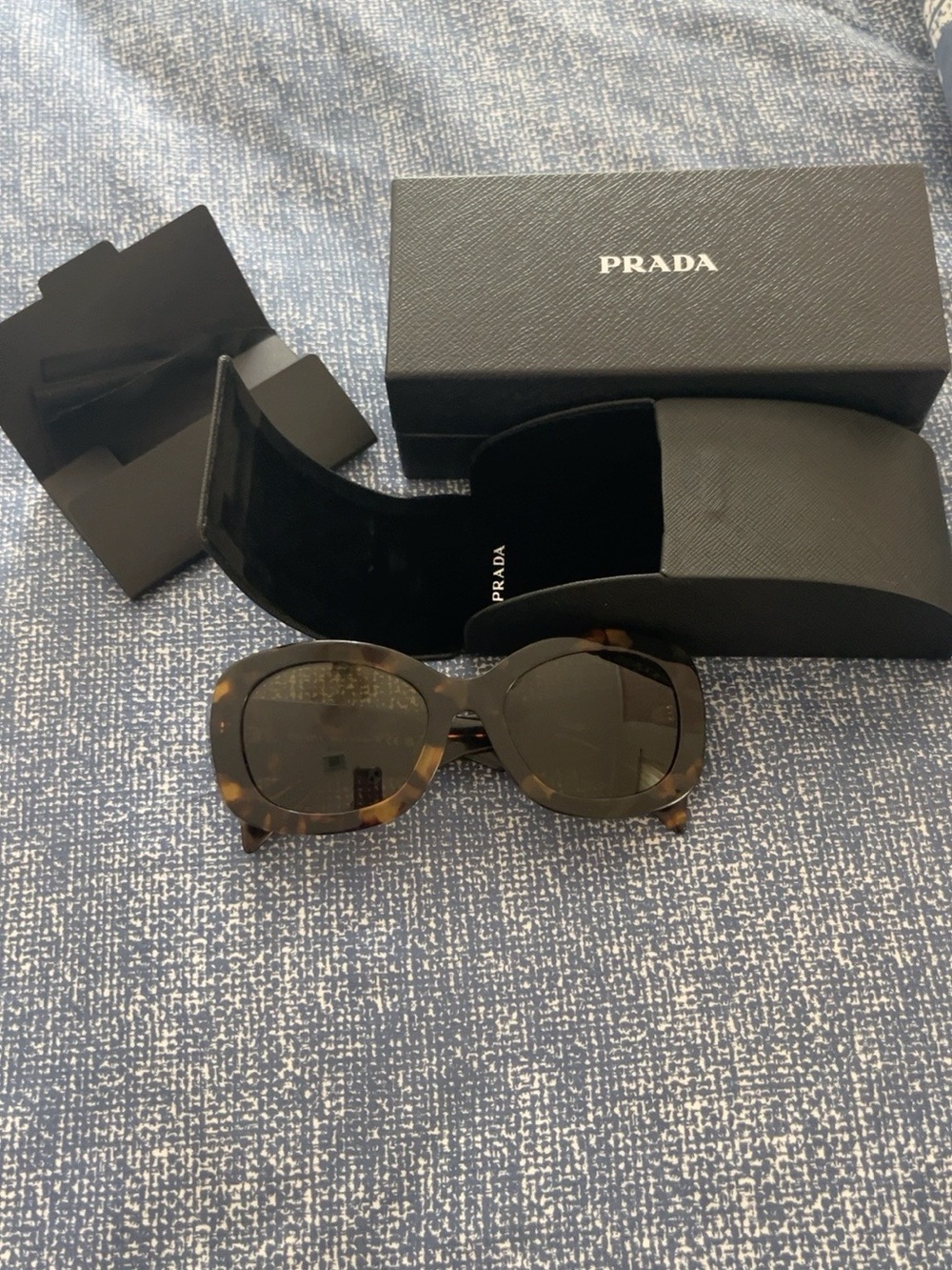 Authentic Prada SPR A13-F Tortoise Oversized Sunglasses + Case Box